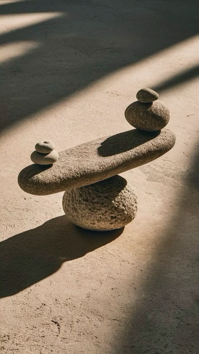均衡を保つ石の天秤
